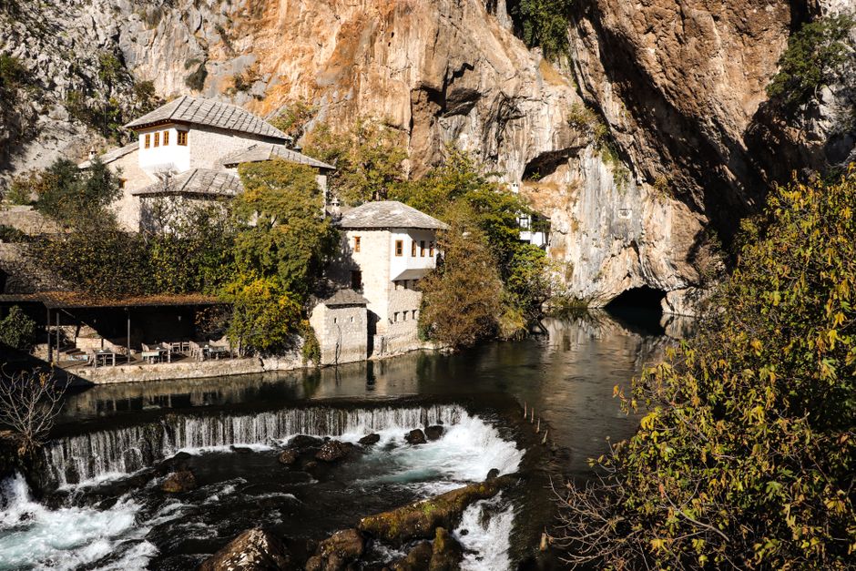 Blagaj Tekke monastery Bosnia Buna River source cave