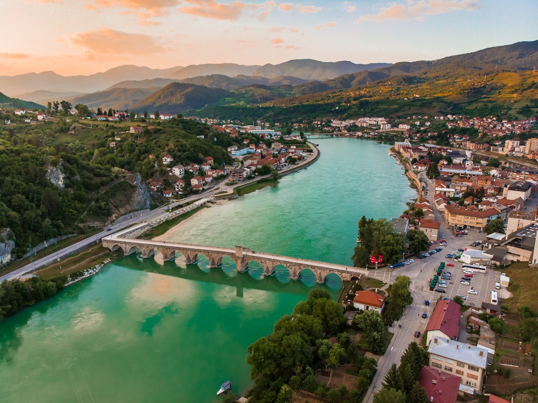 Stari Most bridge Mostar Bosnia turquoise river reflection