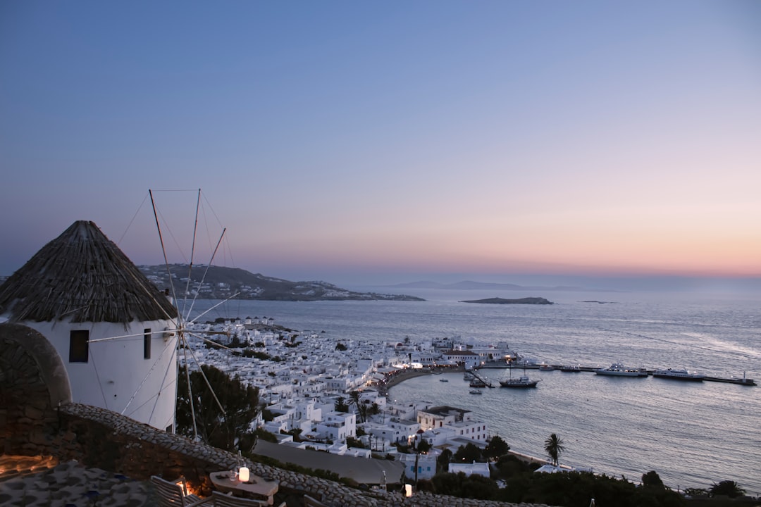 Mykonos taverna food ouzo sunset