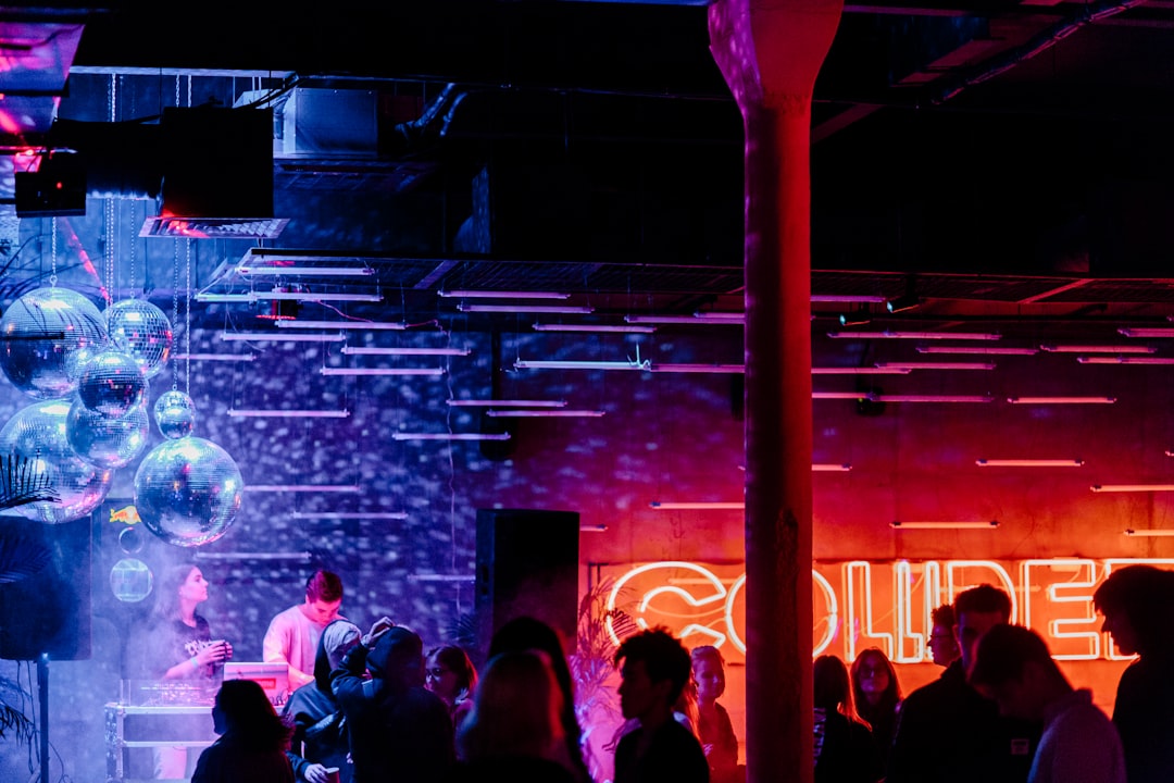 Club 404 Mostar interior dance floor neon lights